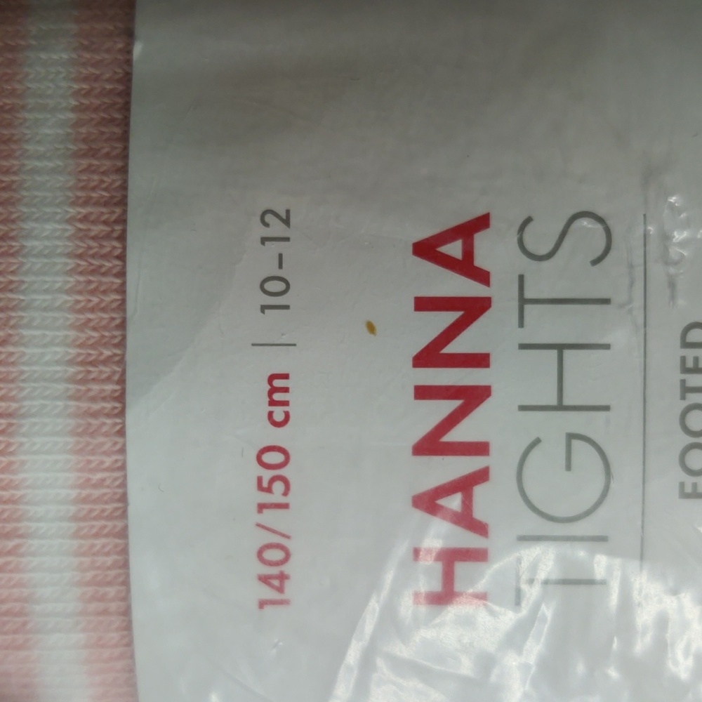 Hanna Andersson Pink and White Footed Tights Size 140/150 10-12 Nwt - Picture 3 of 6